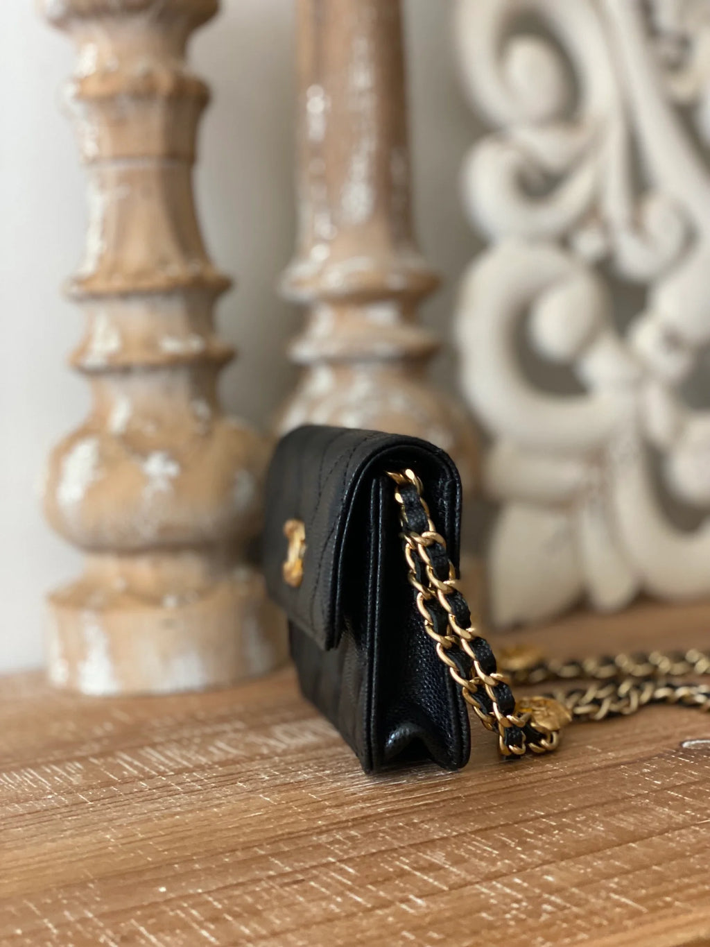Black Clutch With Chain C804013