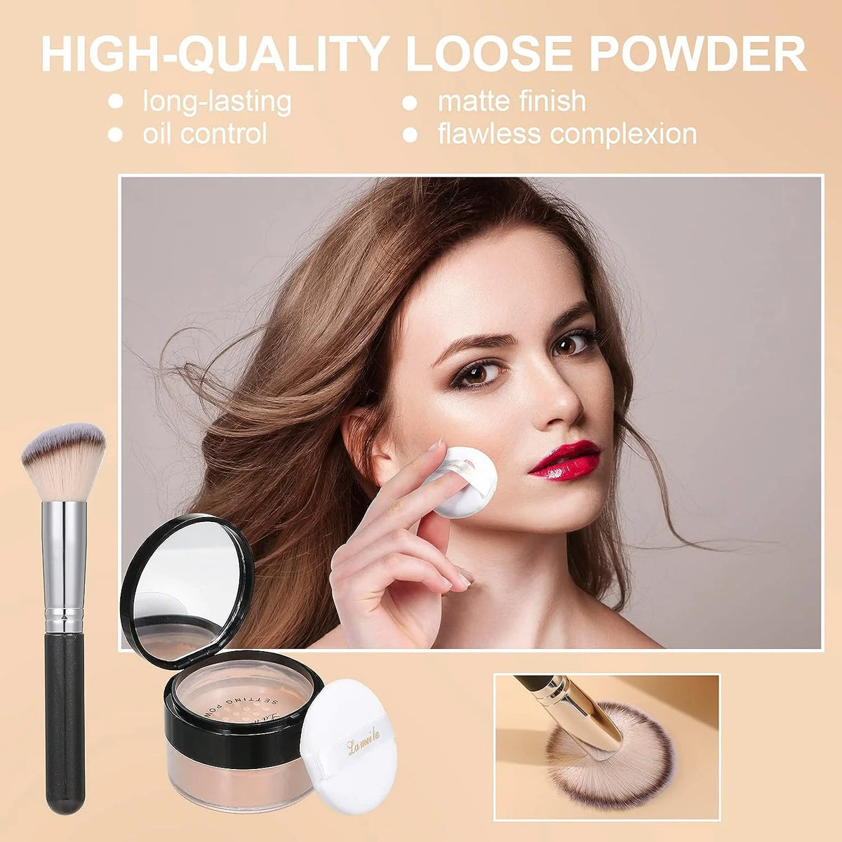Full Coverage Matte Oil Control Foundation Concealer with Primer and Brush and Sponges S28518