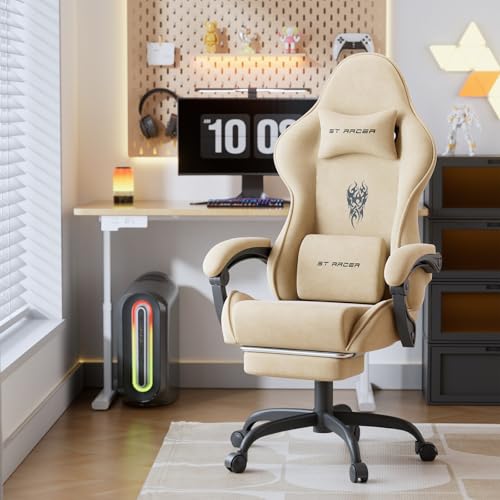 Green Velvet Ergonomic Gaming Chair with Footrest N1468