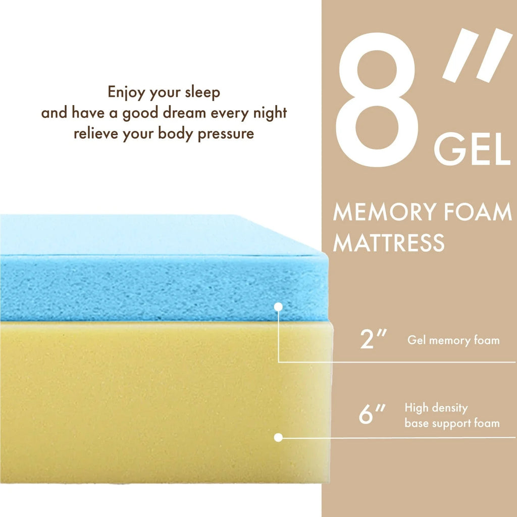 8 Inch Gel Memory Mattress J9593