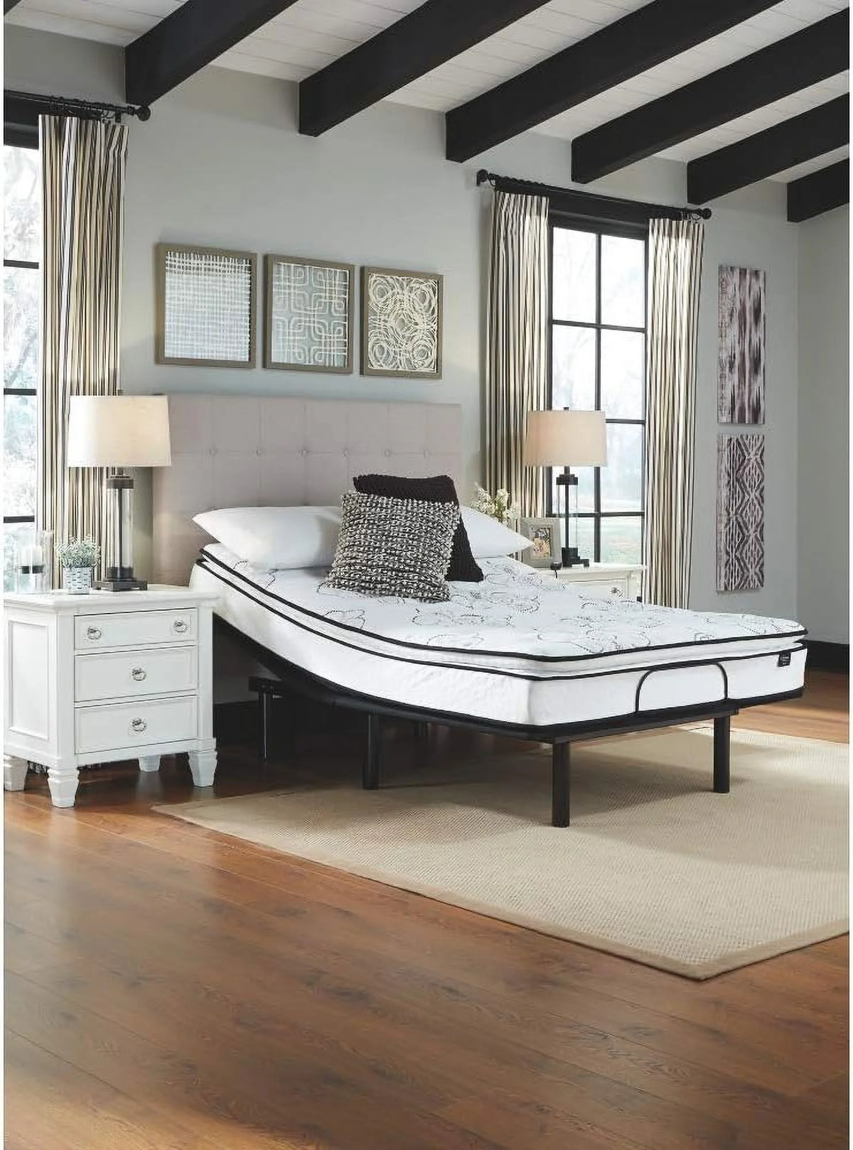 King Black Metal Bed D2237