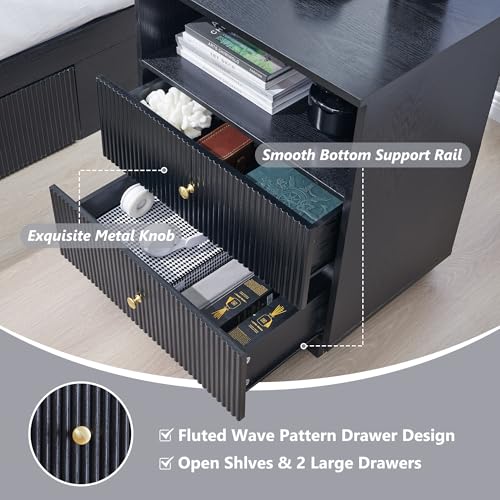 Natural 7 Drawer Fluted Wood Dresser O979297