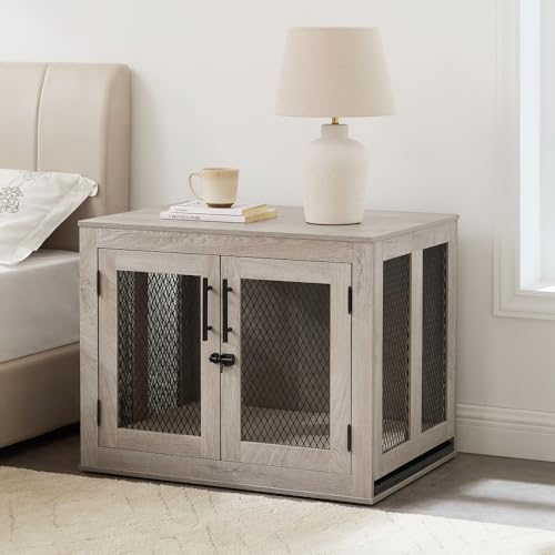 Furniture Style Dog Crate with Cushion and Tray J96913