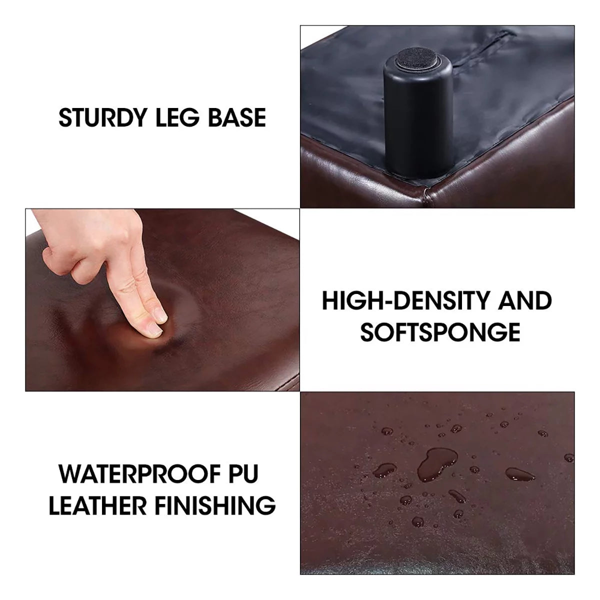 Brown Faux PU Leather Ottoman Footstool C300252