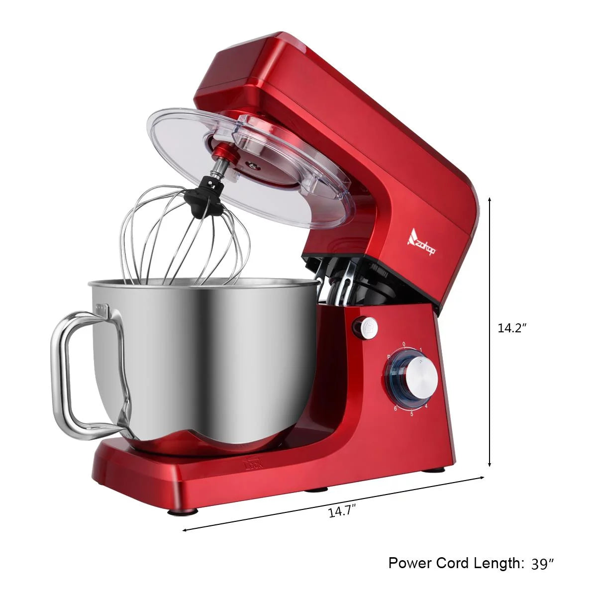 7L 660W Mixing Pot With Handle Red W65176
