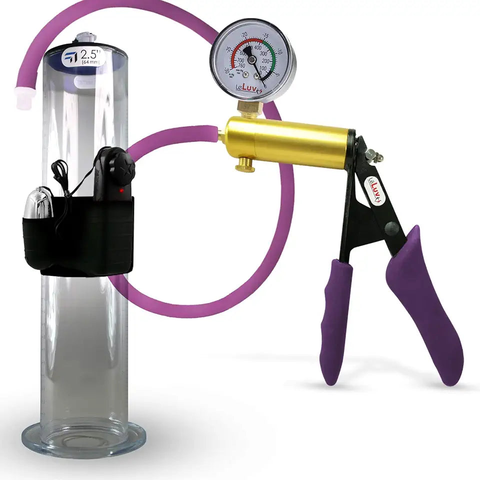 Brass Handle Penis Pump Kit with Silicone Hose and Gauge Q244419