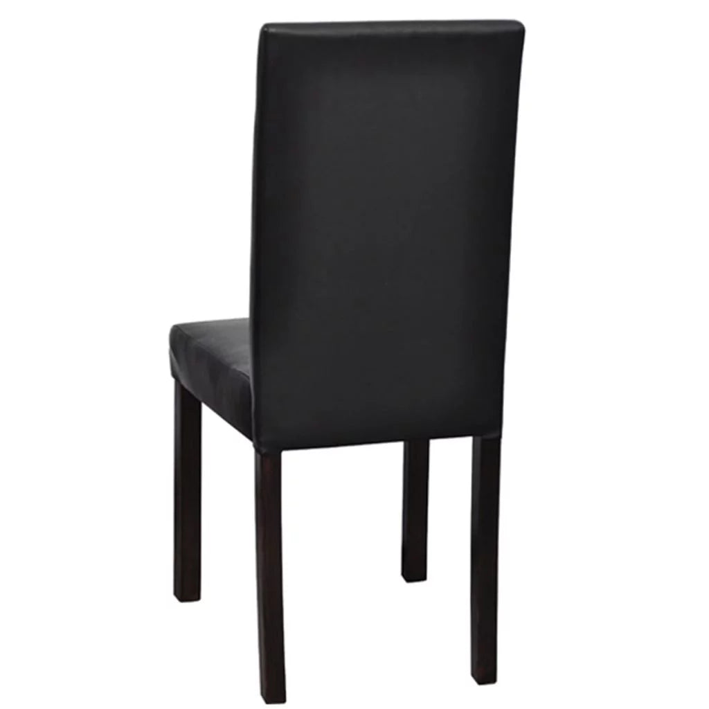4 Piece Faux Leather High Back Armless Dining Chairs F39452