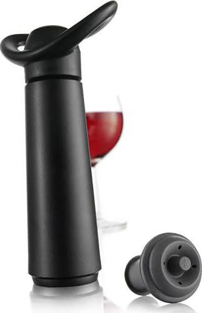 Black Wine Saver with 1 Pump 4 Stoppers X884