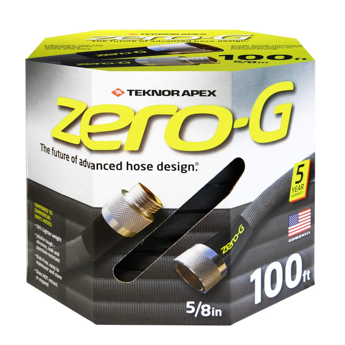 5/8" x 100' Gray Garden Hose S9726