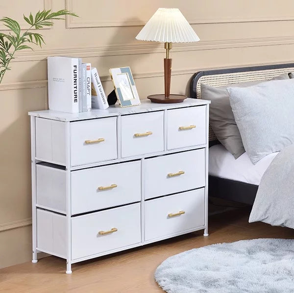 7 Drawer Fabric Dresser P78058