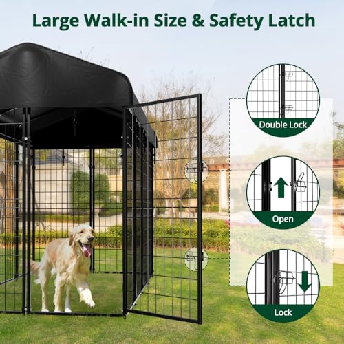 8'x6'x4' Outdoor Dog Kennel with Roof V87763