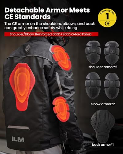 Motorcycle Mesh Jacket with CE Armor and Detachable Waterproof Liner N939006