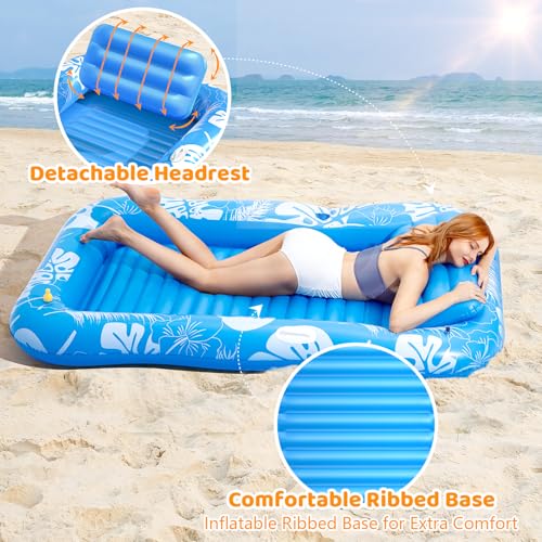 Inflatable Tanning Pool Lounger Float with Sprinkler M3769