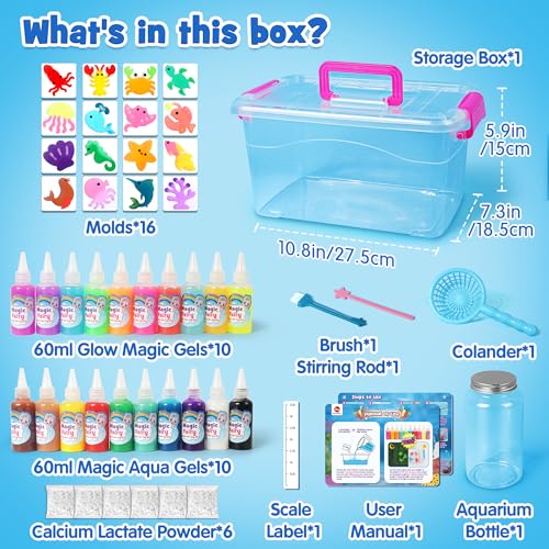 Glow in The Dark Water Gel Kit with Squishy Molds V1262