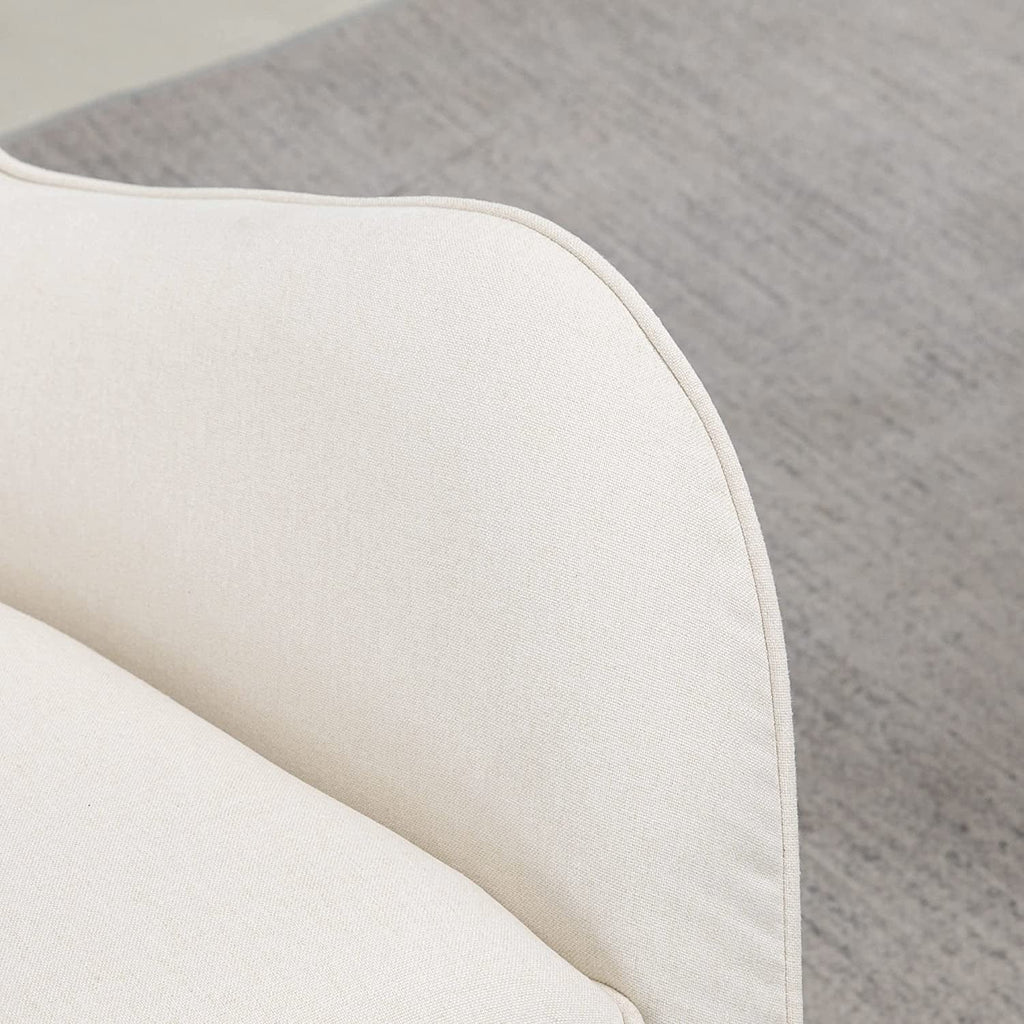 Cream White Fabric Rocking Chair Q5202