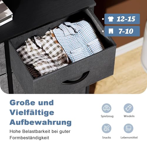 Black 6 Fabric Drawer TV Stand X472