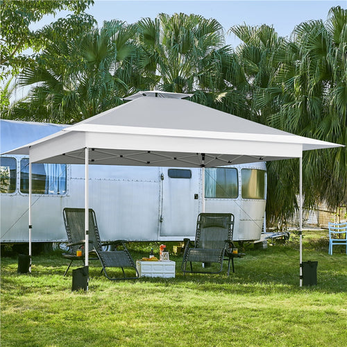 13 x 13 ft Pop-Up Canopy with Overhang and Rolling Storage Bag O23115