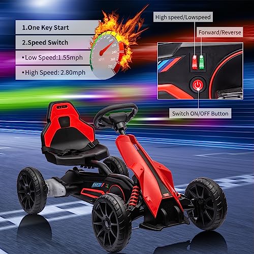 12V Electric Drift Kart with 35W Motor, Adjustable Speed, Safety Belt F404