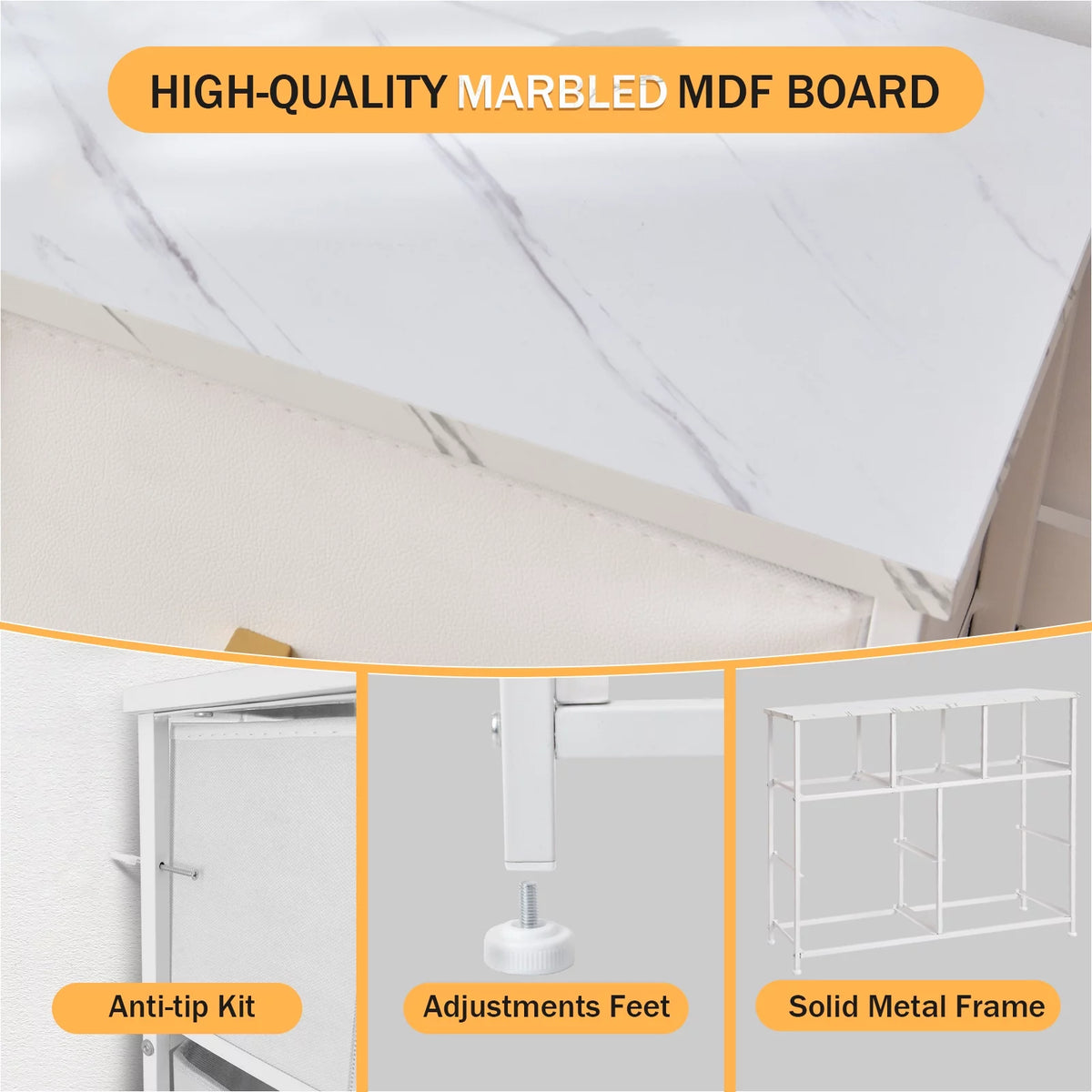 7 Drawer Fabric Dresser P78058