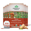 Organic Tulsi Masala Chai Herbal Tea 18 Infusion Bags 6 Pack M360