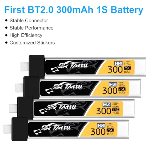 300mAh 1S 3.8V 75C FPV Lipo Battery with BT2.0 Plug Z45480