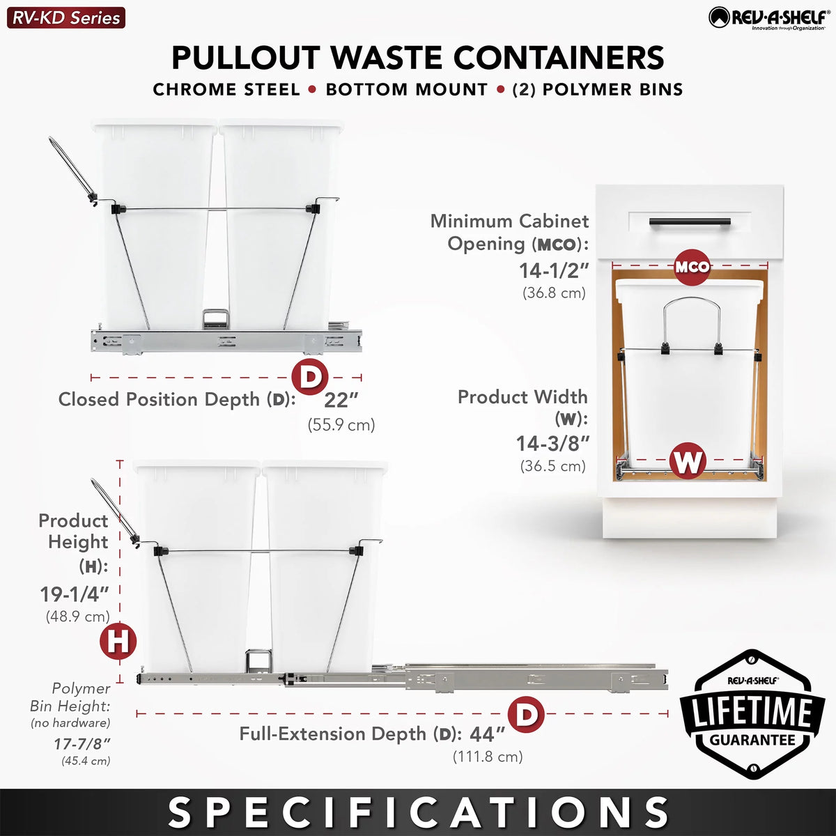Black Pull Out Waste Containers R2056
