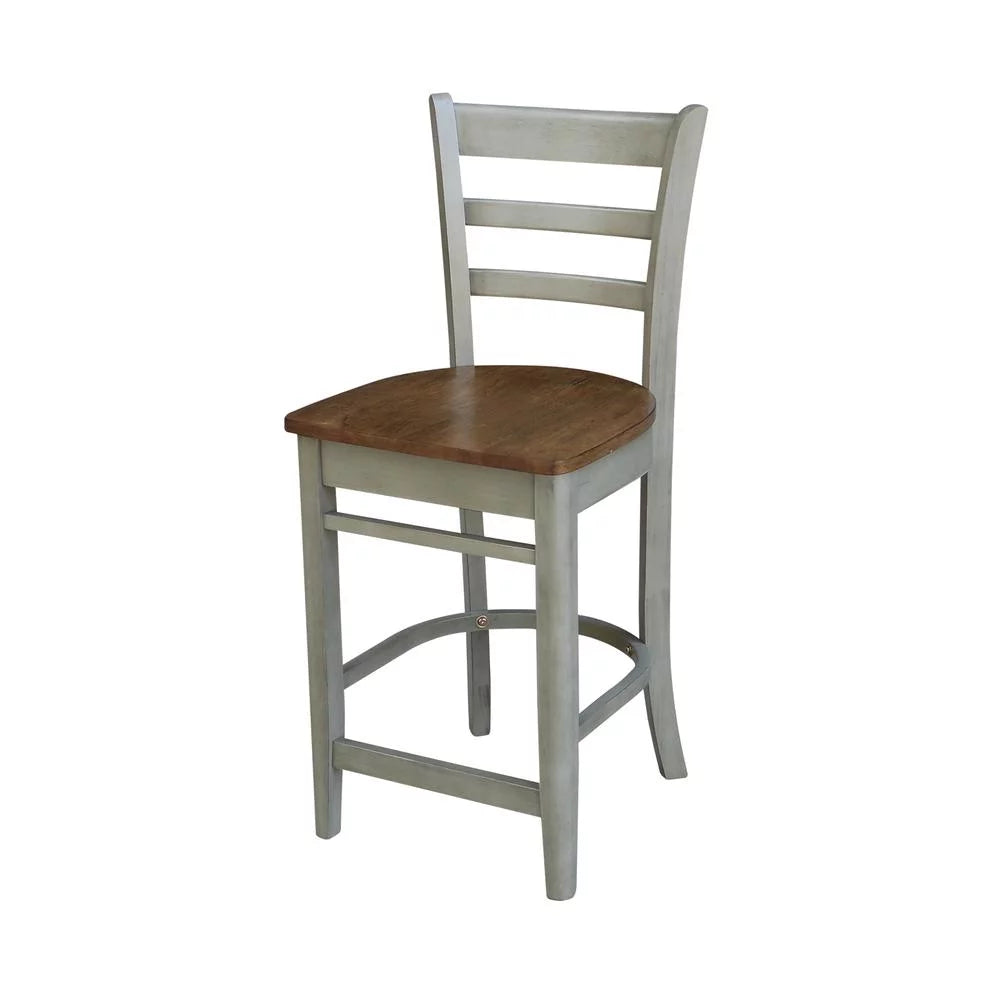 36" Round Solid Wood Extension Dining Table with 4 Counter Height Stools S178