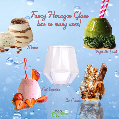 12 oz Clear Stemless Plastic Wine Glass I861