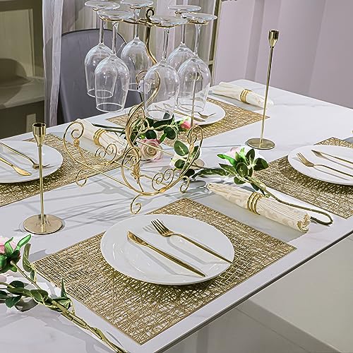 Gold Vinyl Placemats Set of 4 N233