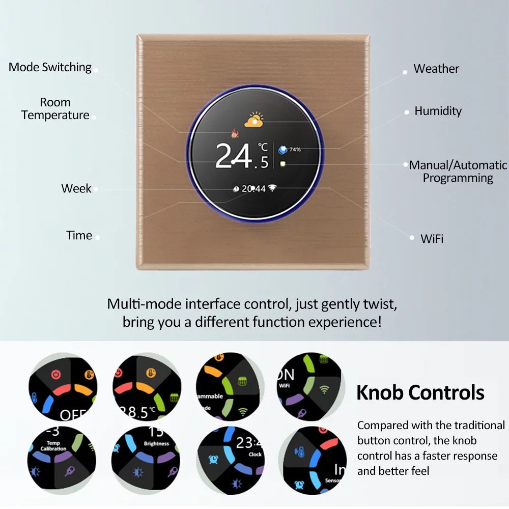 WiFi Smart Thermostat with Color Screen T136818