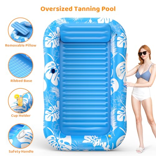 Inflatable Tanning Pool Lounger Float with Sprinkler M3769