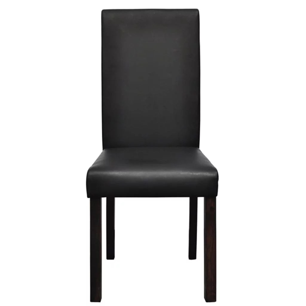 4 Piece Faux Leather High Back Armless Dining Chairs F39452
