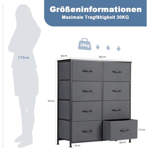 Black 6 Fabric Drawer TV Stand X472