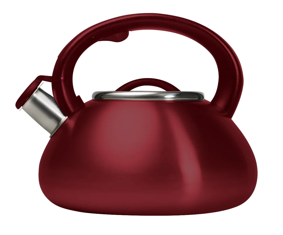 Stainless Steel Whistling Kettle, 2.5 Quarts, Matte Red Z420