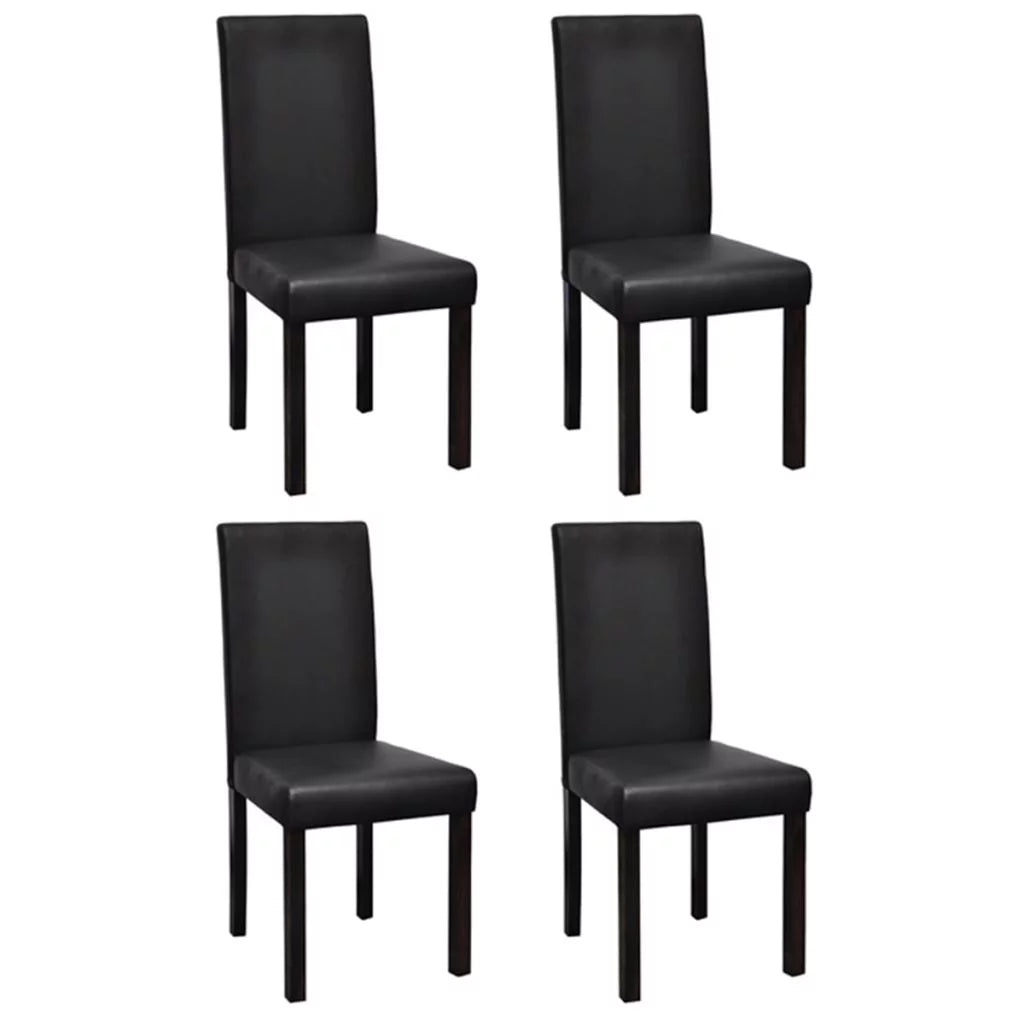 4 Piece Faux Leather High Back Armless Dining Chairs F39452