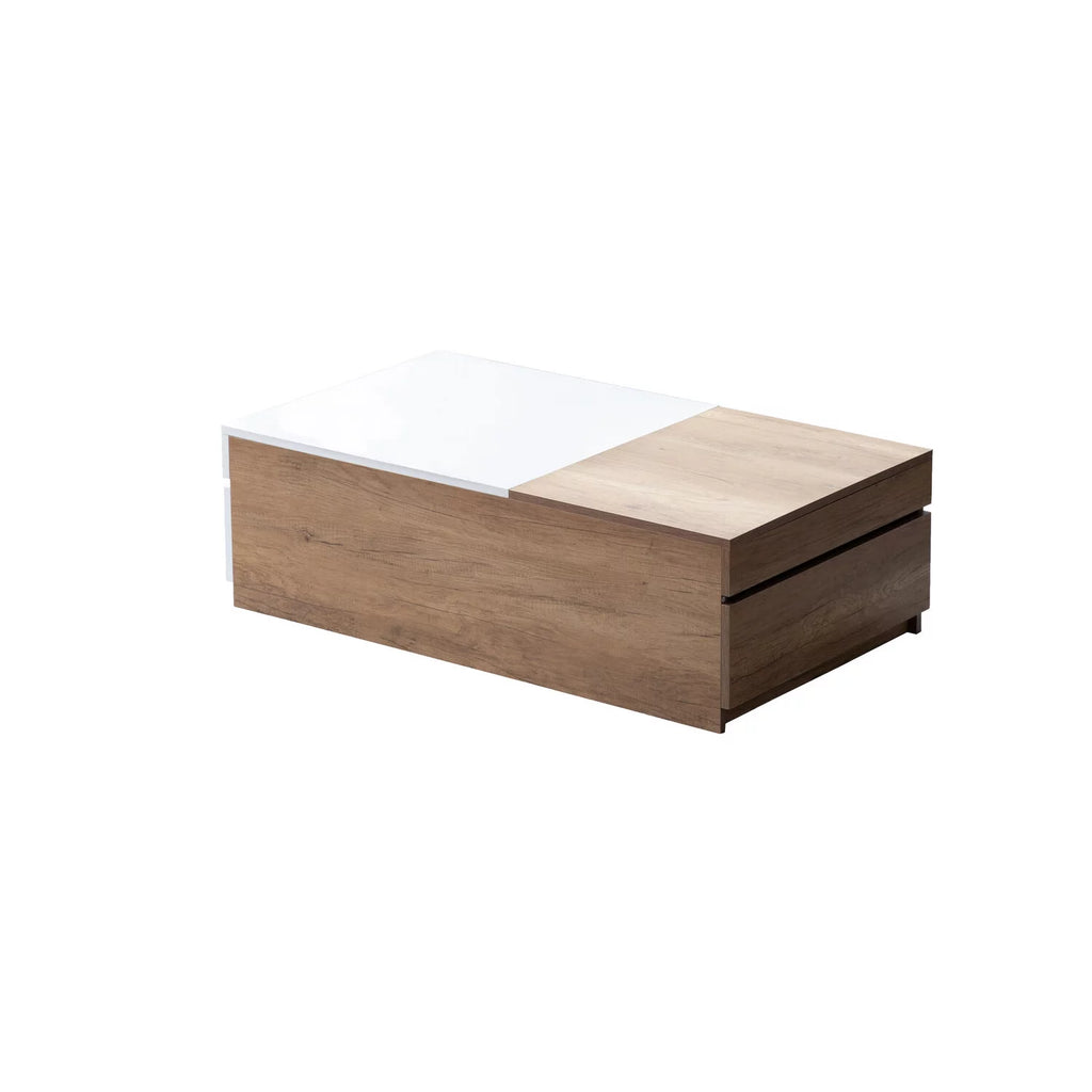 Light Brown Engineered Wood Coffee Table with Hidden Compartments D5275