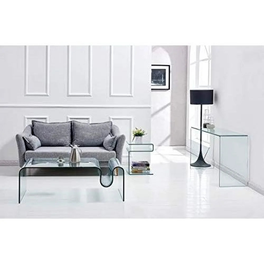 Clear Glass Narrow Console Table H129636