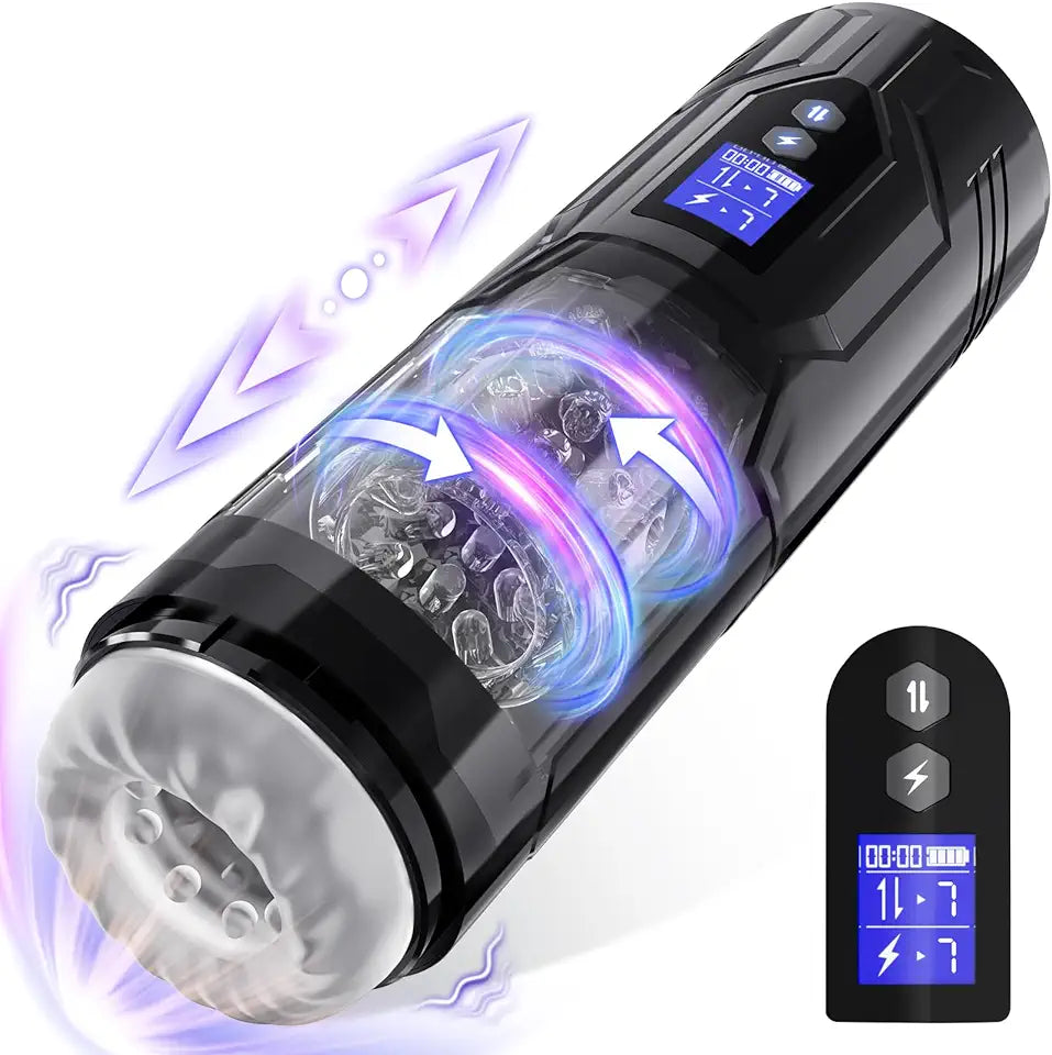 Male Masturbator with LCD Display, Visual Window & IPX7 Waterproof Q6217