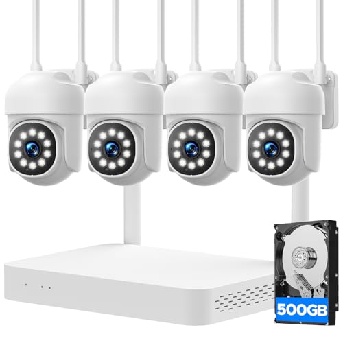 4Pcs Wireless PTZ Security Camera System with 4K NVR Q79798