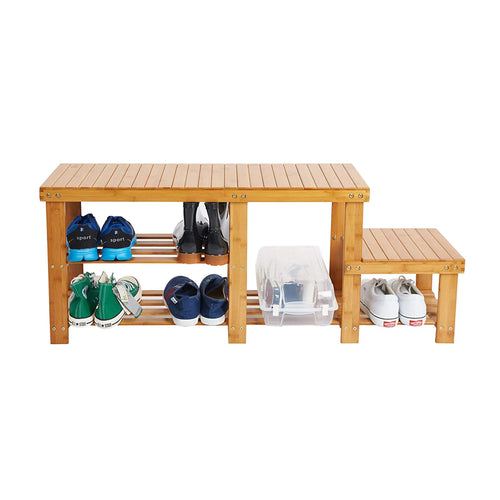 2-Tier Bamboo Shoe Storage Bench C2144