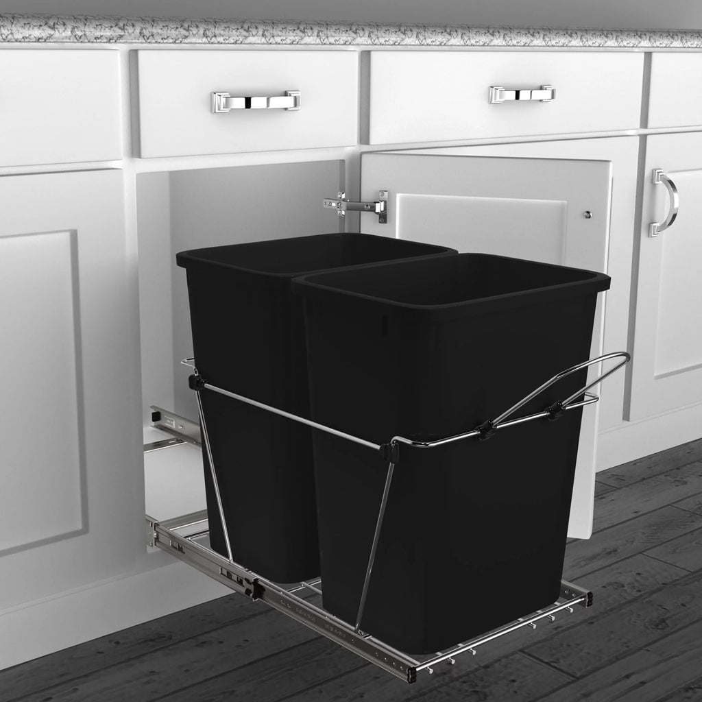 Black Pull Out Waste Containers R2056