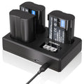 3 Pack EN-EL15C Batteries and Three-Slot Charger Set 2280mAh T284