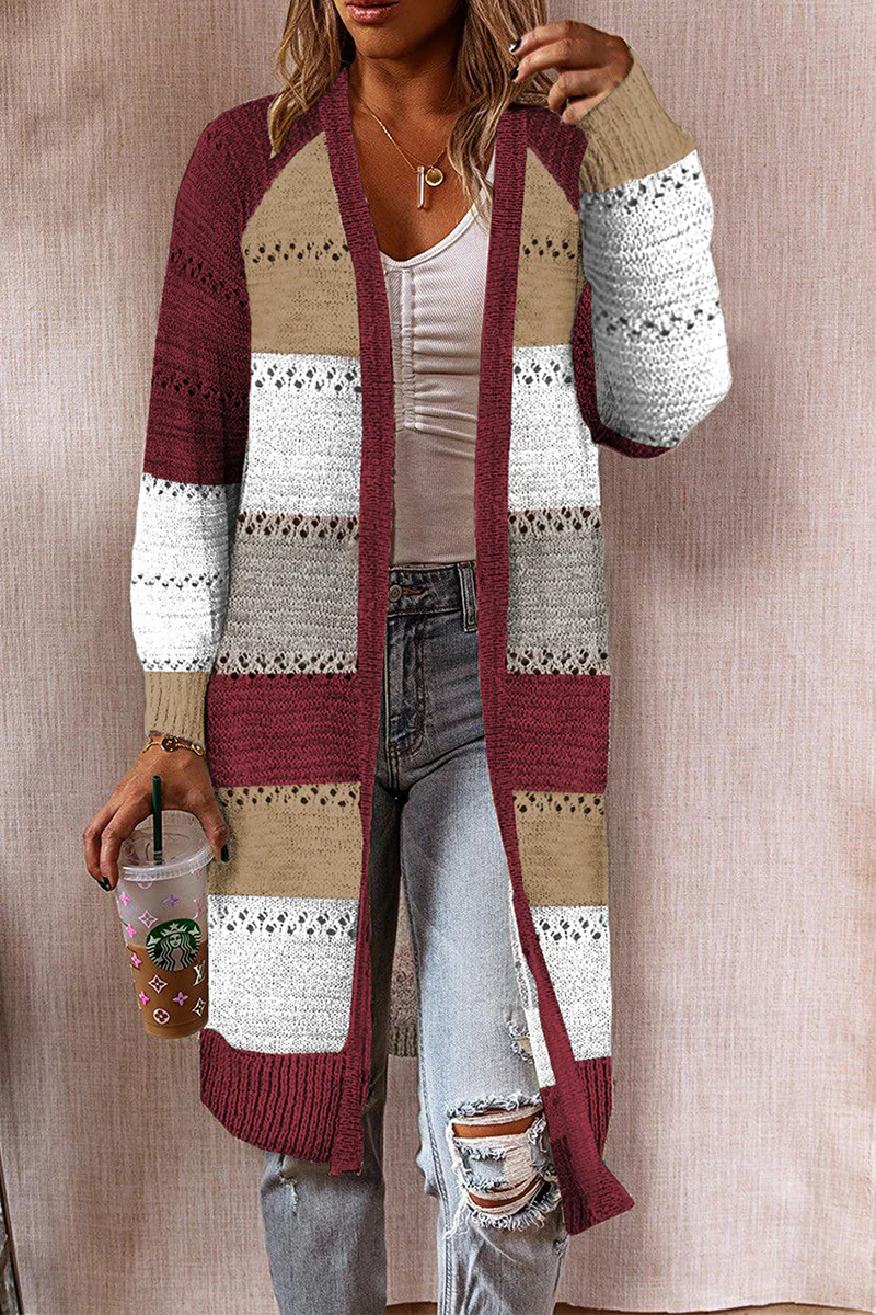 Casual Patchwork Cardigan Outerwear W943014