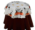 Halloween Tablecloth 52" Round Embroidered Ivory B93221