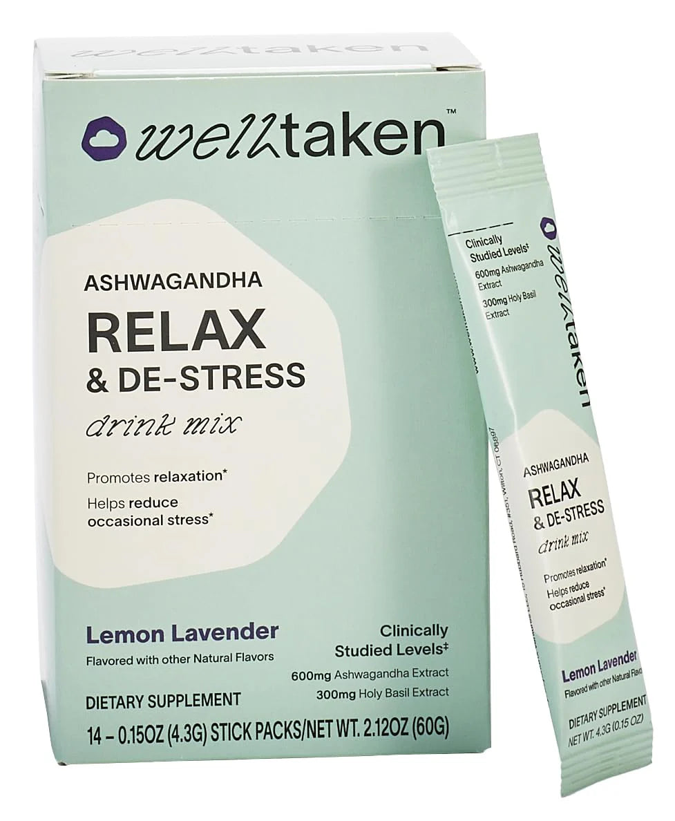 Ashwagandha Relax & De-Stress Powder Lemon Lavender 14ct S9768