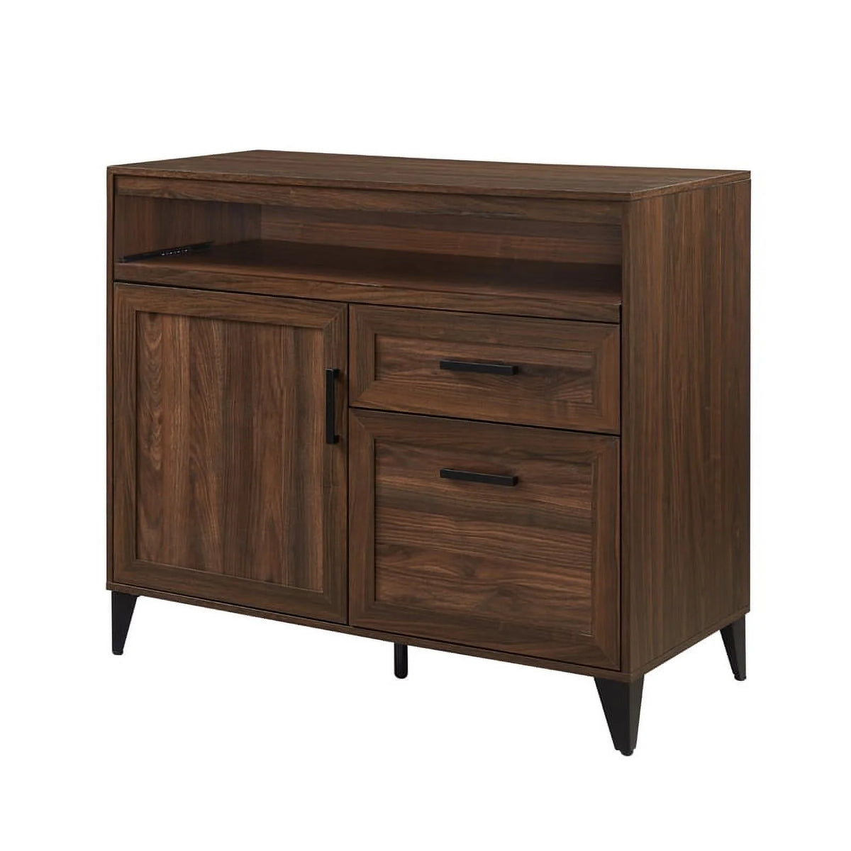 Dark Walnut 2 Drawer Wood Secretary Desk Sideboard Z27543