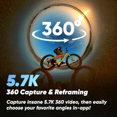 Waterproof 360 Action Camera with 48MP Sensors, 5.7K Video, 4K Single-Lens, Touchscreen U11488
