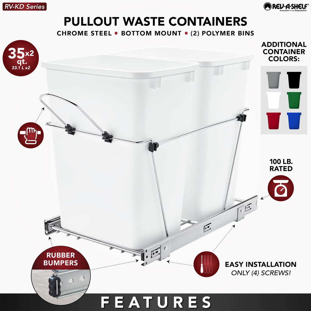 Black Pull Out Waste Containers R2056