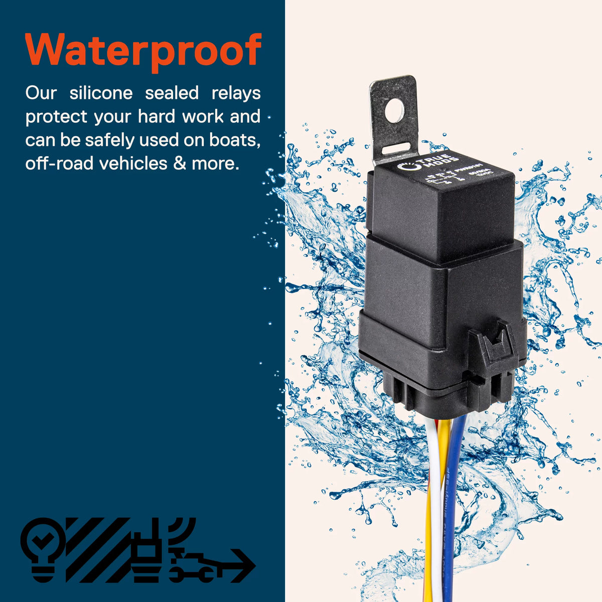 5 Pack 12V Waterproof Relay Kit 60/80 Amp Z552