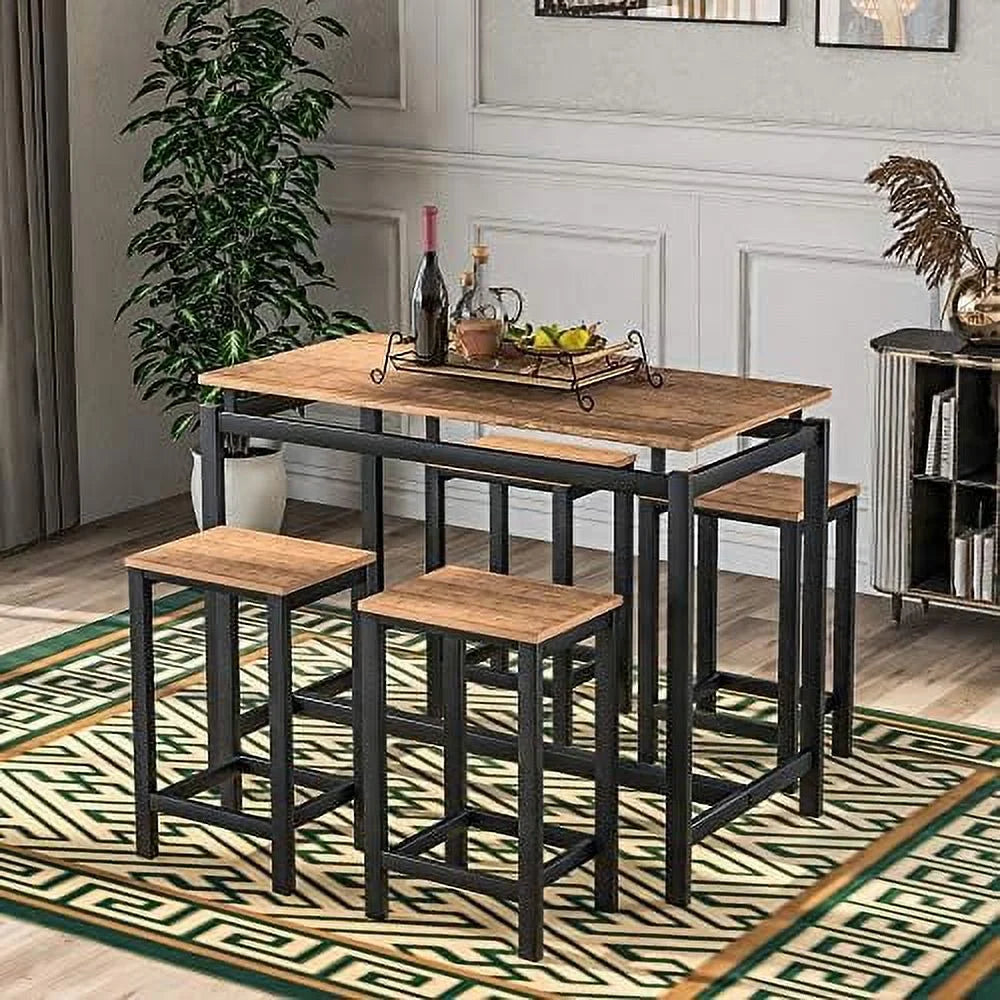 5-Piece Counter Height Dining Table Set with 4 Stools E288500